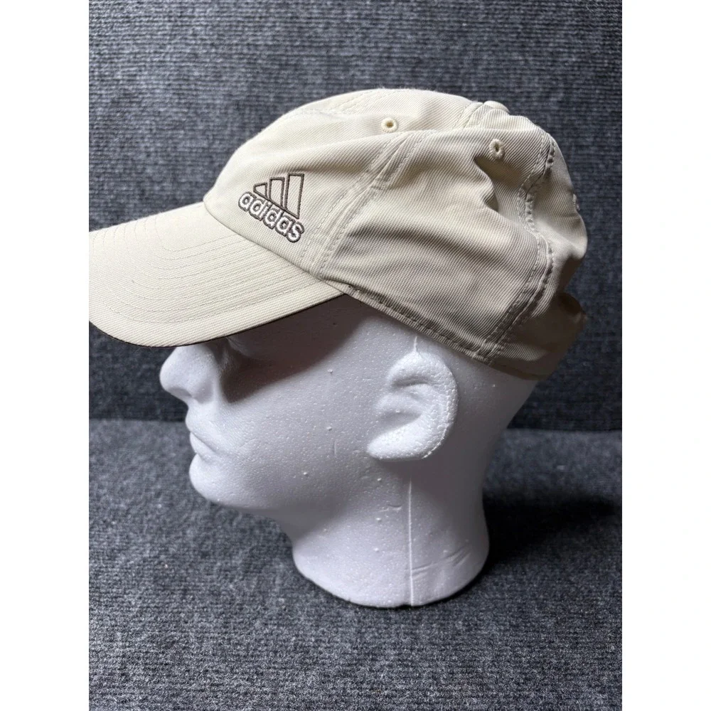 Adidas Climalite Baseball Cap Beige Brown Embroidered Logo Adjustable Hat